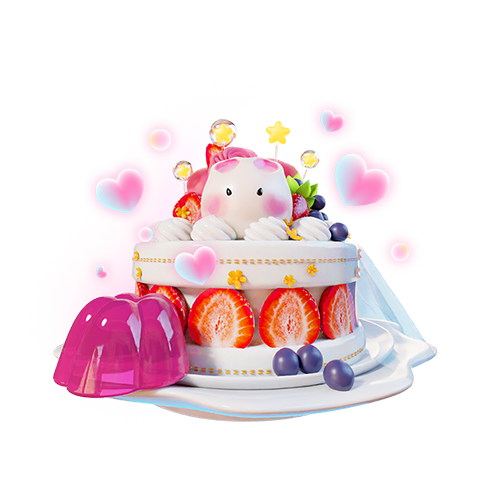 ঞ阿可陪玩收到礼物玉兔糕点